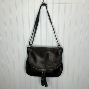 - Mila Blue Leather Saddle Bag